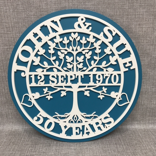 Customised Tree Of Life Wedding Anniversary Gift | Tree Of Life Monogram | Special Anniversary Gift