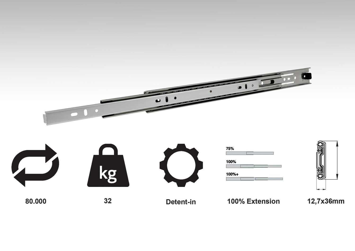 32 Kg Full Extension Drawer Slides