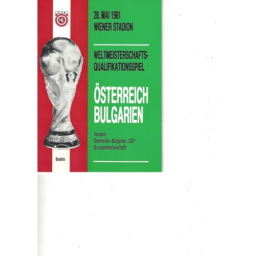 U21, U23 & B International Football Programmes