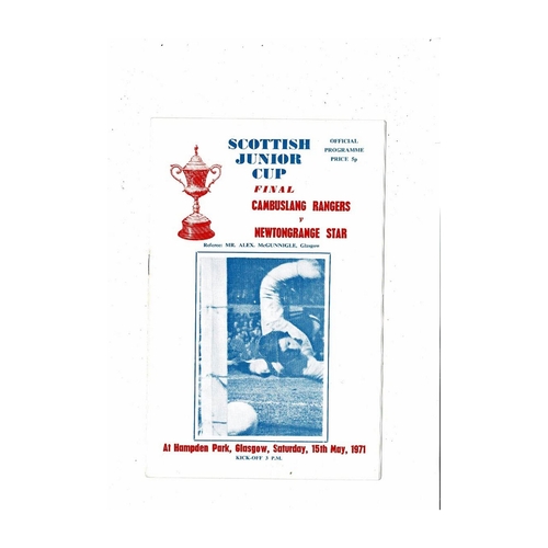 Scottish Junior Cup Final / Semi Final Football Programmes