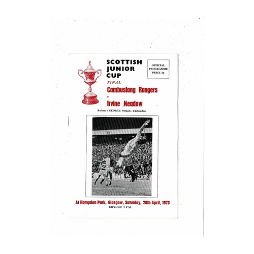 Scottish Junior Cup Final / Semi Final Football Programmes