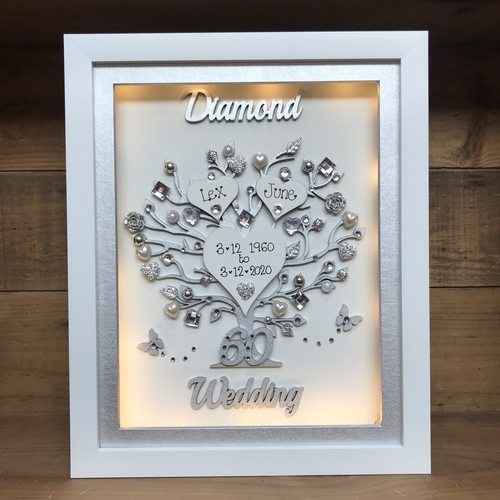 LED “Floral Diamond wedding “ frame