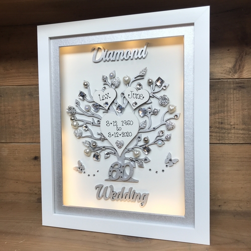 LED “Floral Diamond wedding “ frame