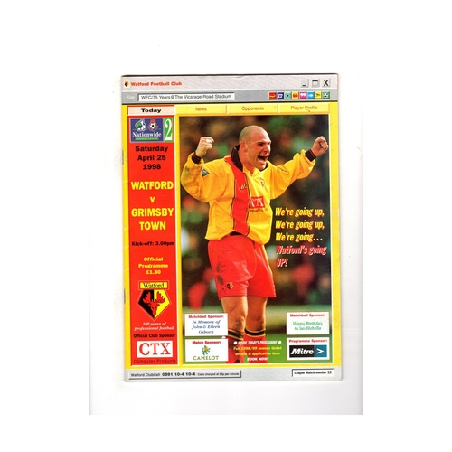 Grimsby Town Away Football Programmes