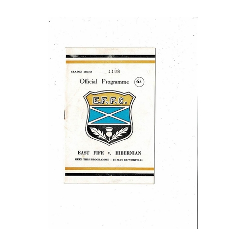 East Fife Football Programmes