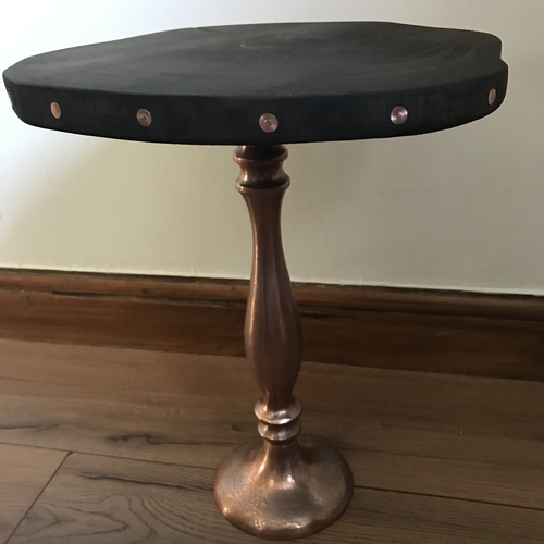 Black and rose gold upcycled stand/small table