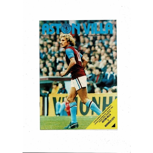 Aston Villa Home Football Programmes