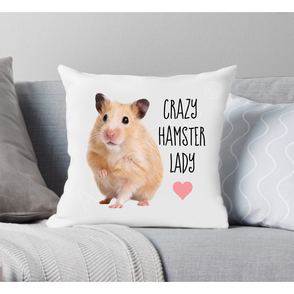 Crazy Hamster Lady Cushion