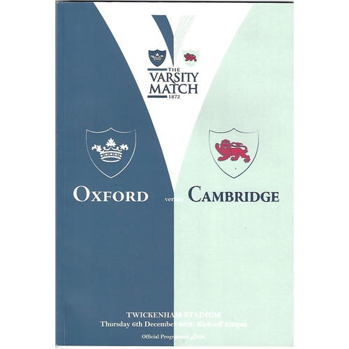 Varsity Match Oxford v Cambridge Rugby Union Programmes