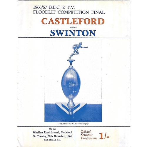 BBC2 Floodlight Competition Final Rugby League Programmes