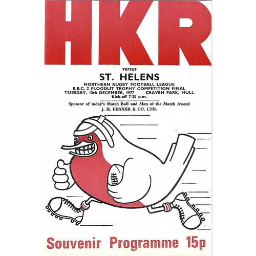 BBC2 Floodlight Competition Final Rugby League Programmes