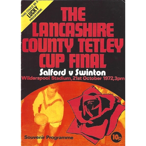 Lancashire County Challenge Cup Final Rugby League Programmes