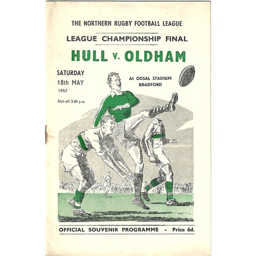 Northern Rugby League Championship Final Rugby League Programmes