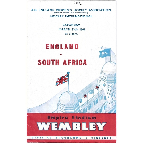 England Women's Hockey Programmes