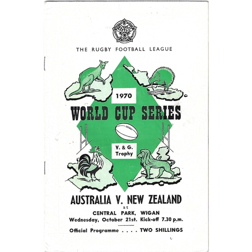 1970 Australia v New Zealand Rugby League World Cup Programme