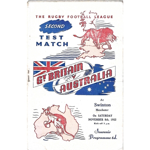 Great Britain Rugby League Programmes