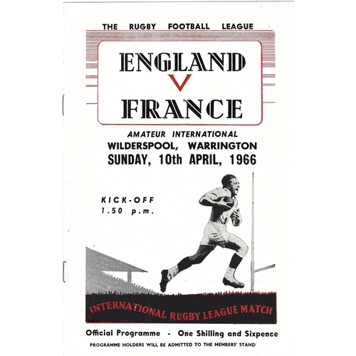 England Amateur Rugby League Programmes