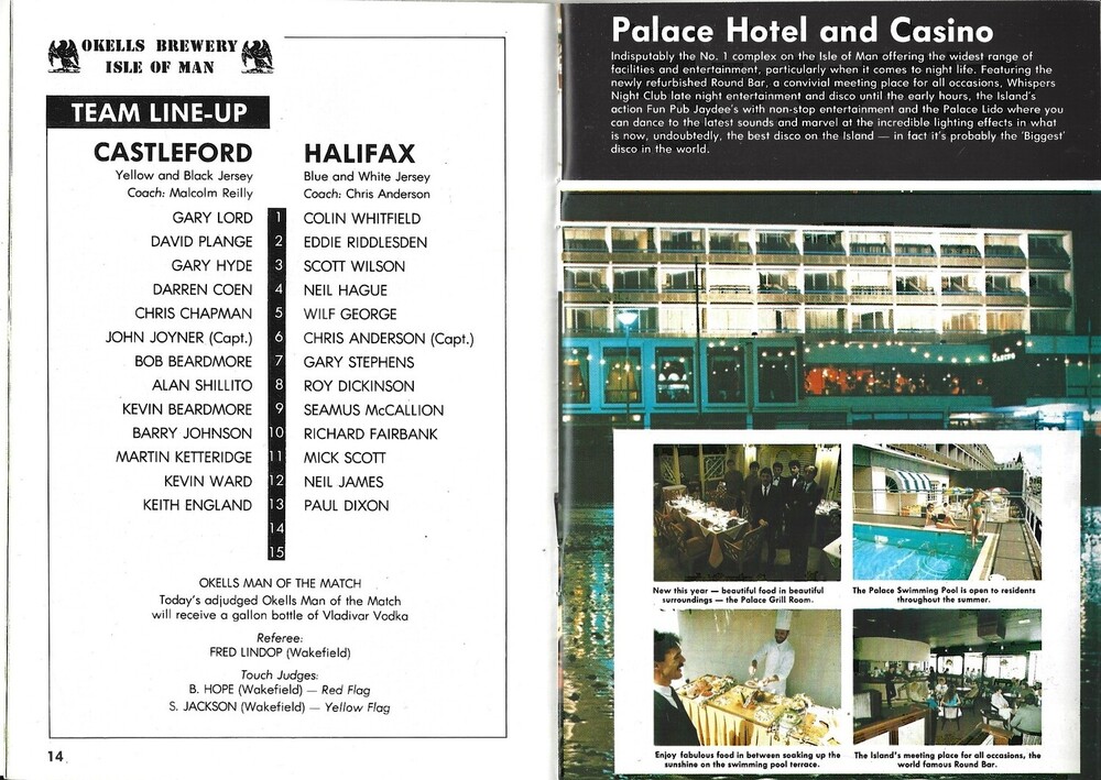 1986 Castleford v Halifax Rugby League Charity Shield Programme Bob's