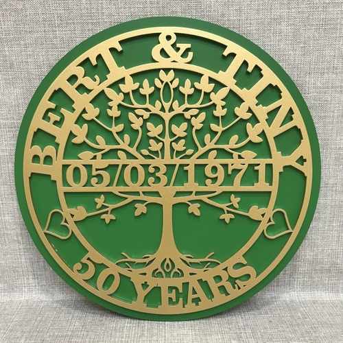 Customised Tree Of Life Wedding Anniversary Gift | Tree Of Life Monogram | Special Anniversary Gift