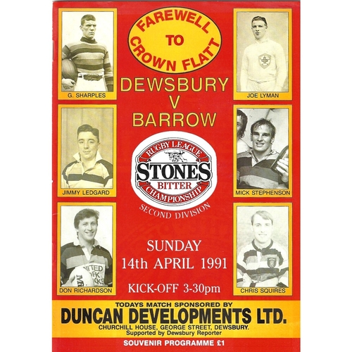 Dewsbury Home Rugby League Programmes