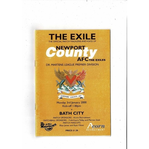 Newport County Home Football Programmes