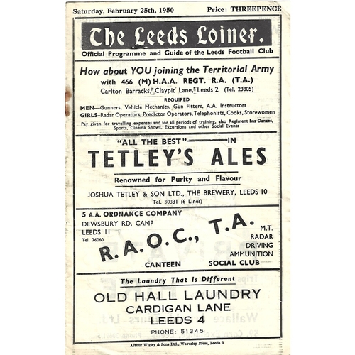 Leeds Home Rugby League Programmes