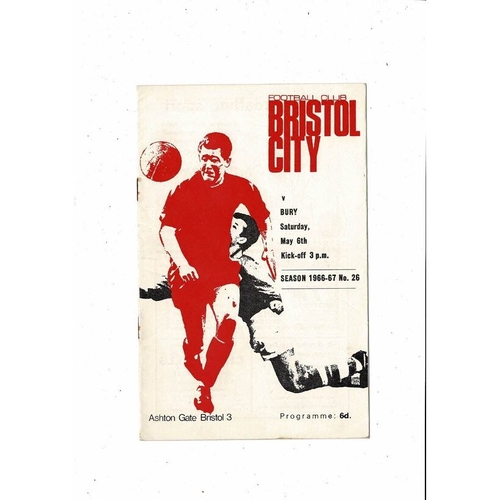 1966/67 Bristol City v Bury Football Programme