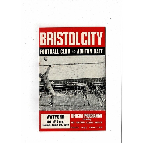 1969/70 Bristol City v Watford Football Programme + League Review
