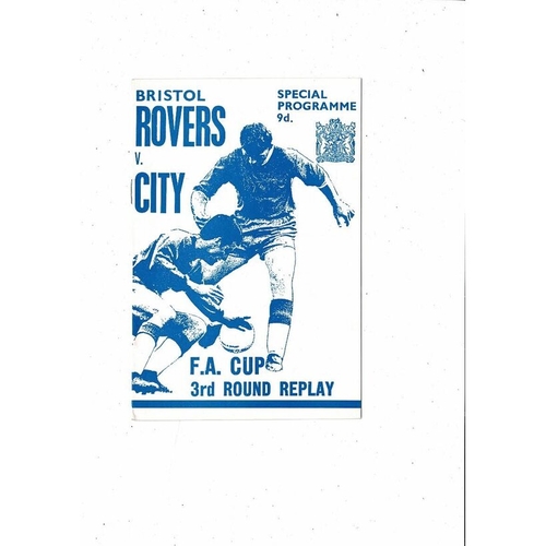 1967/68 Bristol Rovers v Bristol City FA Cup Replay Football Programme