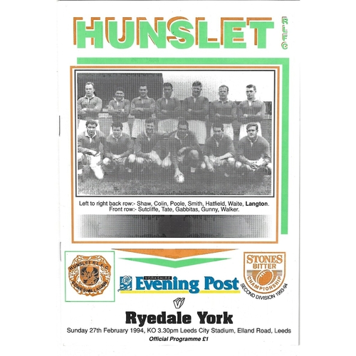 York Away Rugby League Programmes