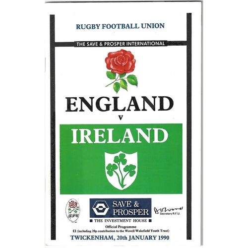 Ireland Rugby Union Programmes
