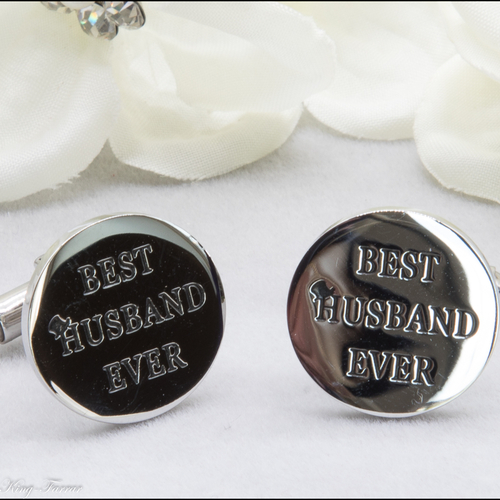 Best Husband Ever Engraved Stainless Steel Cufflinks