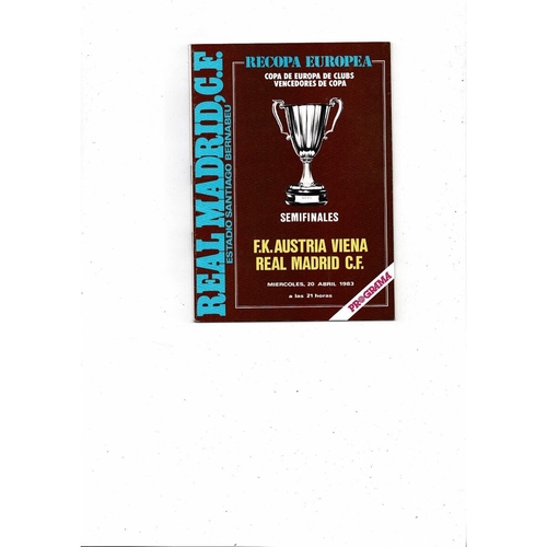 European Cup Winners Cup Semi Final Football Programmes
