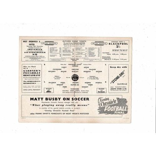 1949/50 Manchester United v Derby County Football Programme