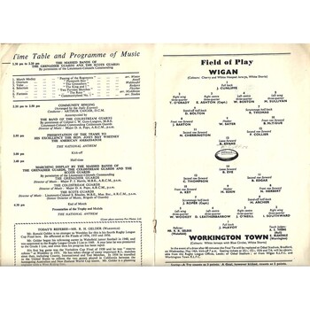 1958 Wigan v Workington Town Rugby League Challenge Cup Final Programme