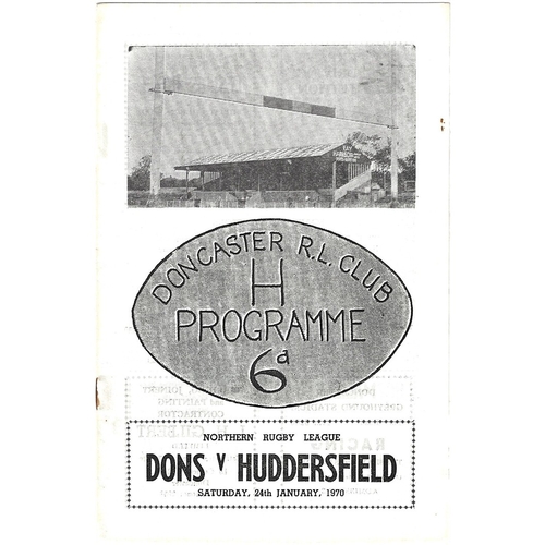 Doncaster Home Rugby League Programmes Bob's Sporting Memorabilia