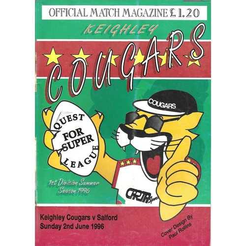 1996 Keighley Cougars v Salford Rugby League Programme