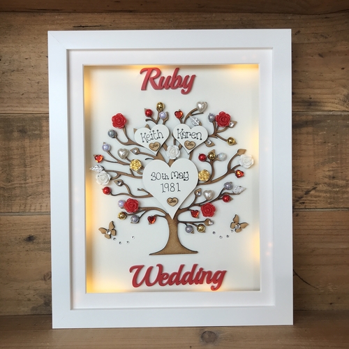 LED “ Floral Ruby wedding “ frame