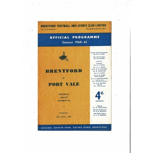 Port Vale Away Football Programmes