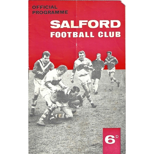 1965/66 Salford v Oldham Rugby League Programme