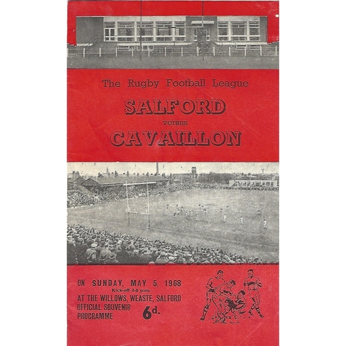 1967/68 Salford v Cavaillon Rugby League Programme