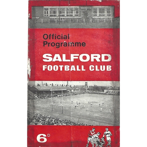 1968 Salford v Oldham Lancashire Challenge Cup Semi Final Rugby League Programme