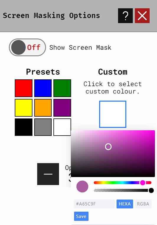 Screen Masking