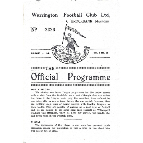 Warrington Home Rugby League Programmes