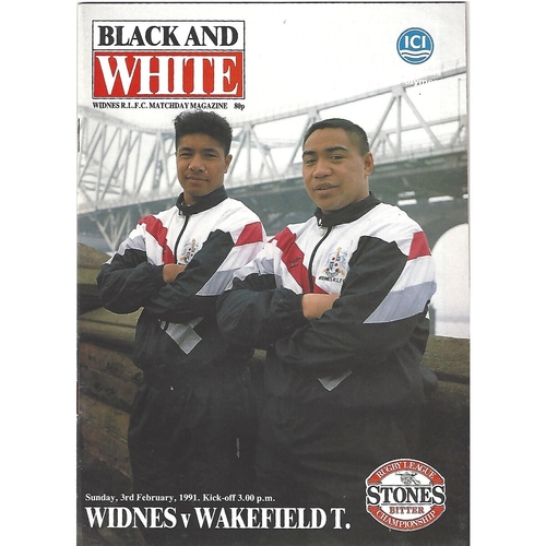 1990/91 Widnes v Wakefield Trinity Rugby League Programme