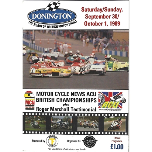 Donnington Park Motor Racing/Motor Cycle Racing Programmes