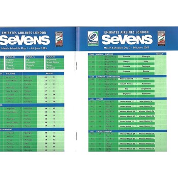 2005 London Sevens (Day 2) IRB World Sevens Series Rugby Union Programme