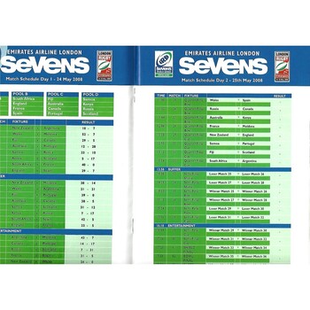 2008 London Sevens IRB World Sevens Series Rugby Union Programme