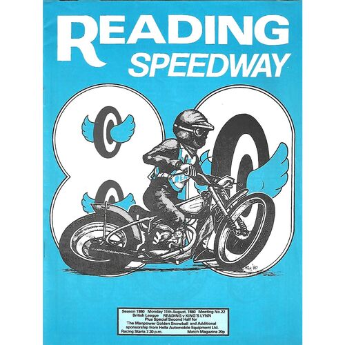 1980 Reading Racers v King's Lynn British League (11/08/1980) Speedway Programme