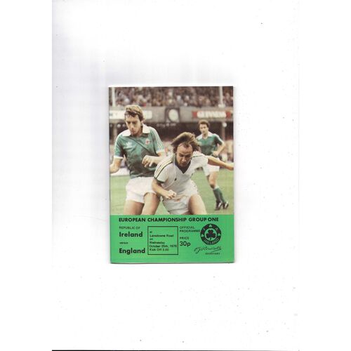 Republic of Ireland Home Football Programmes